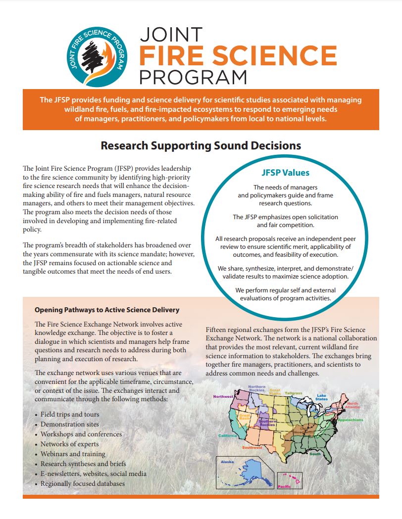 Joint Fire Science Program Fact Sheet Page 1